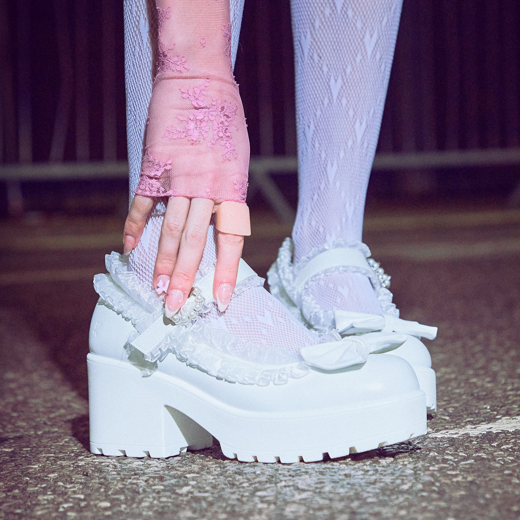 KOI Tira Ruffle Mary Janes ‘ Porcelain Delights Edition’-Clearance
