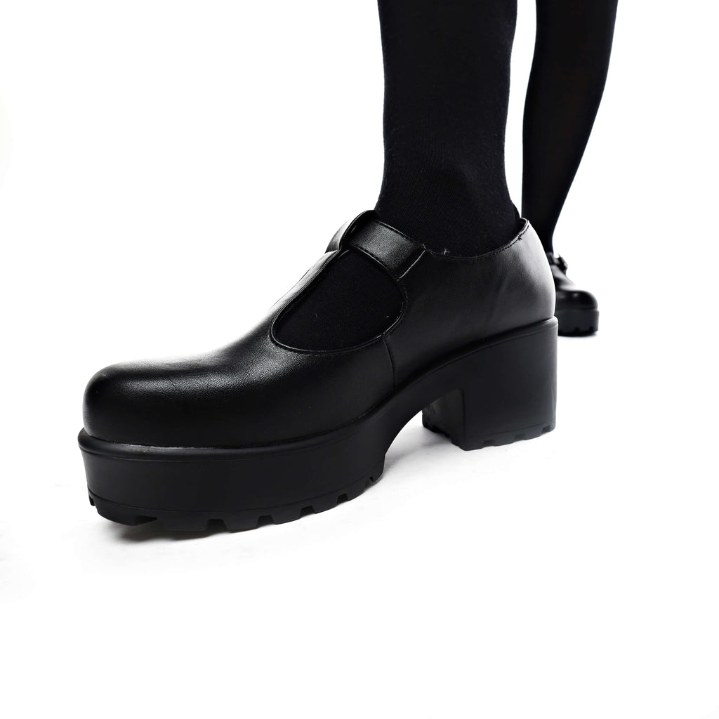 KOI SAI Black Mary Jane Shoes 'Faux Leather Edition'-Clearance