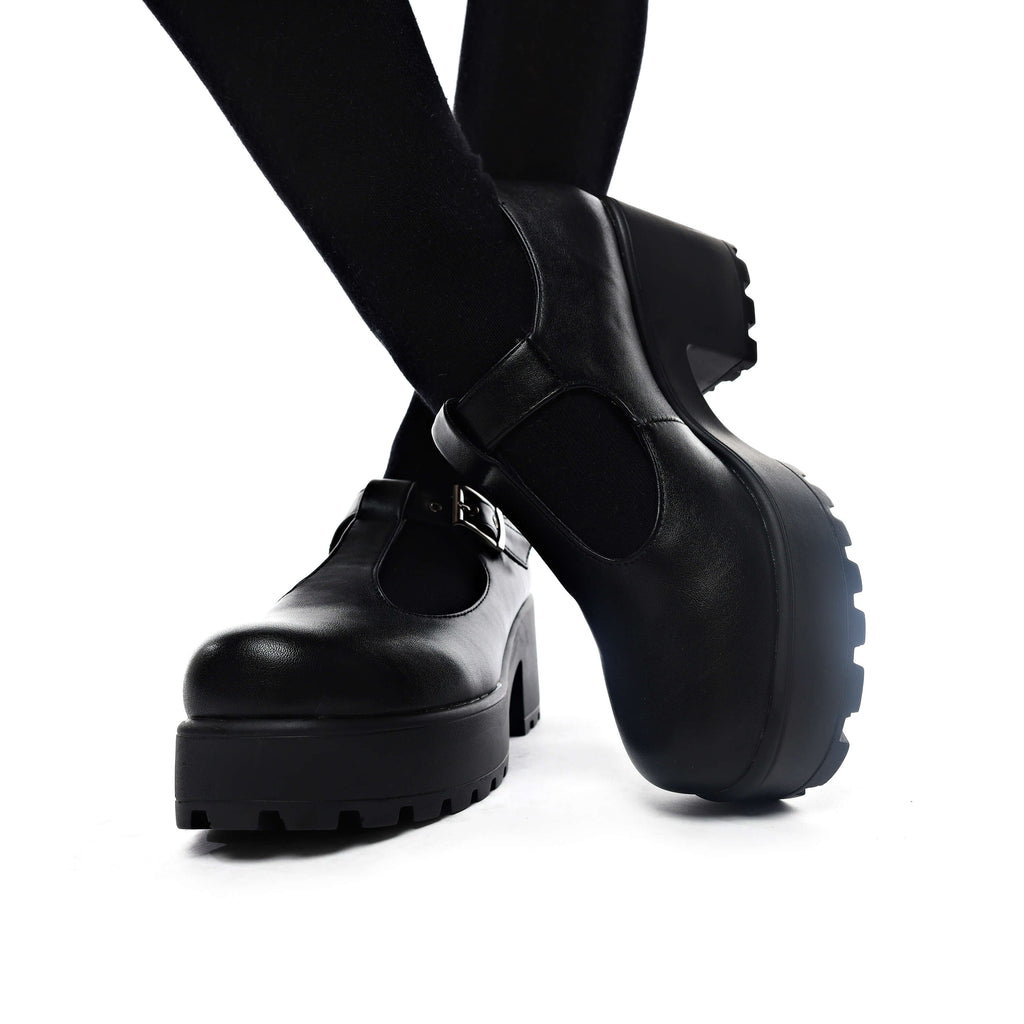 KOI SAI Black Mary Jane Shoes 'Faux Leather Edition'-Clearance