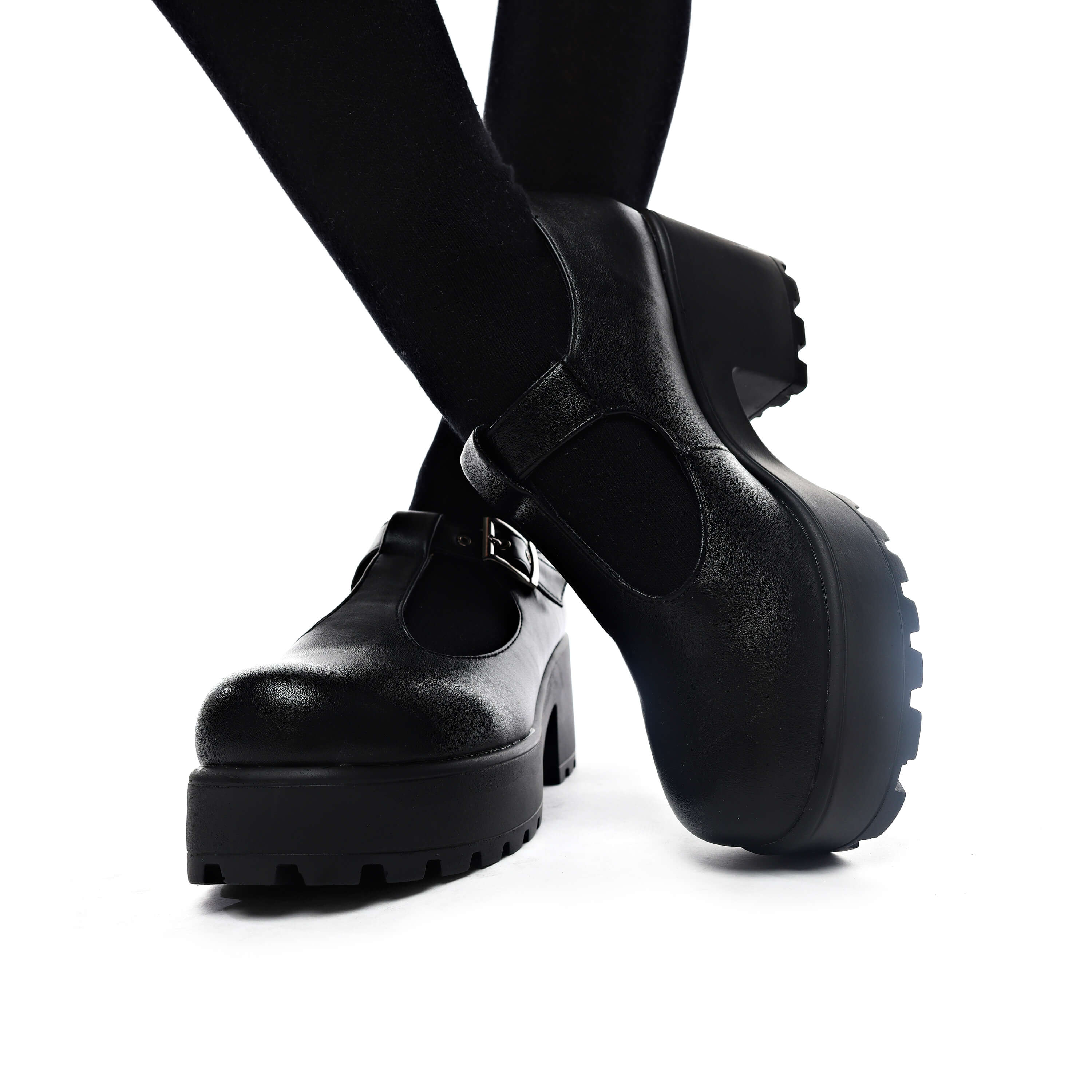 KOI SAI Black Mary Jane Shoes 'Faux Leather Edition'-Clearance