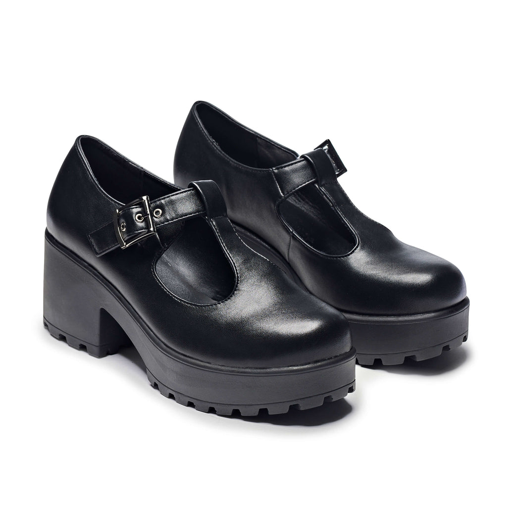 KOI SAI Black Mary Jane Shoes 'Faux Leather Edition'-Clearance
