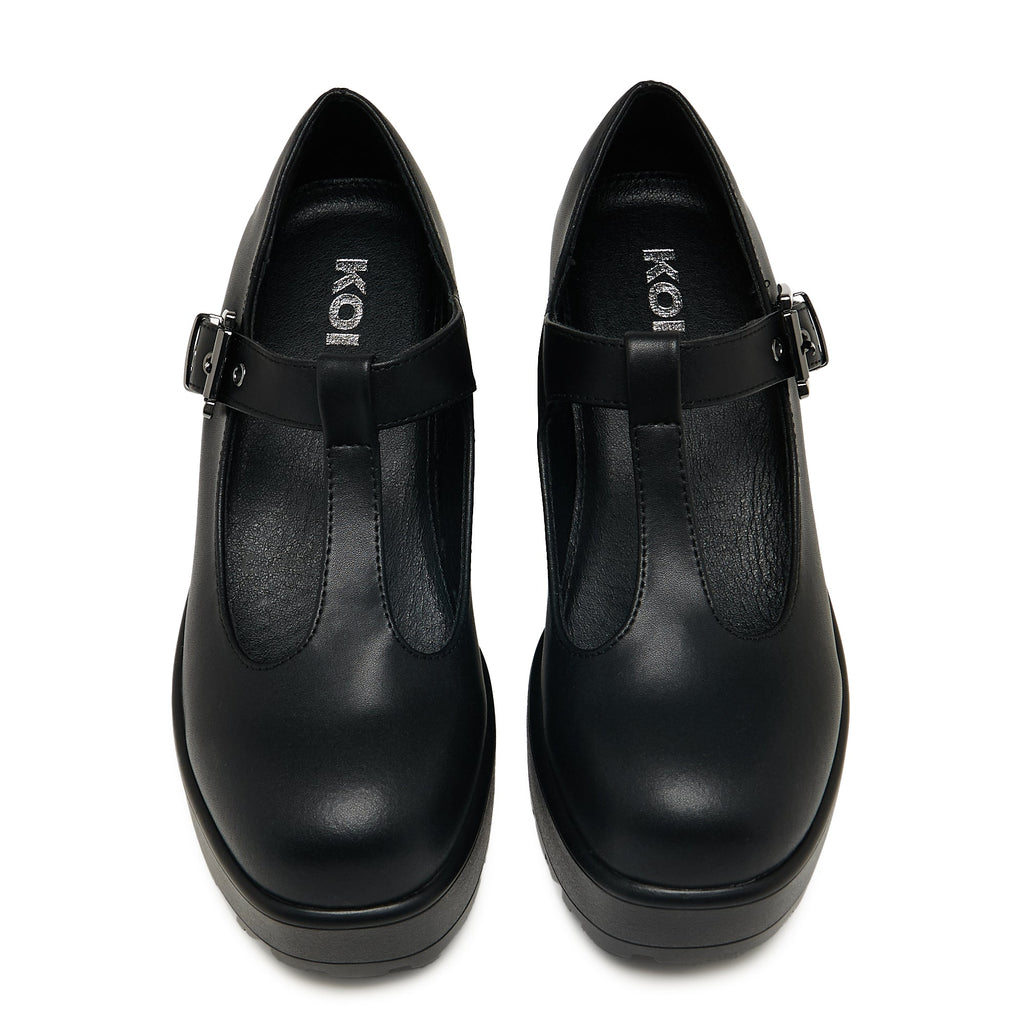 KOI SAI Black Mary Jane Shoes 'Faux Leather Edition'-Clearance