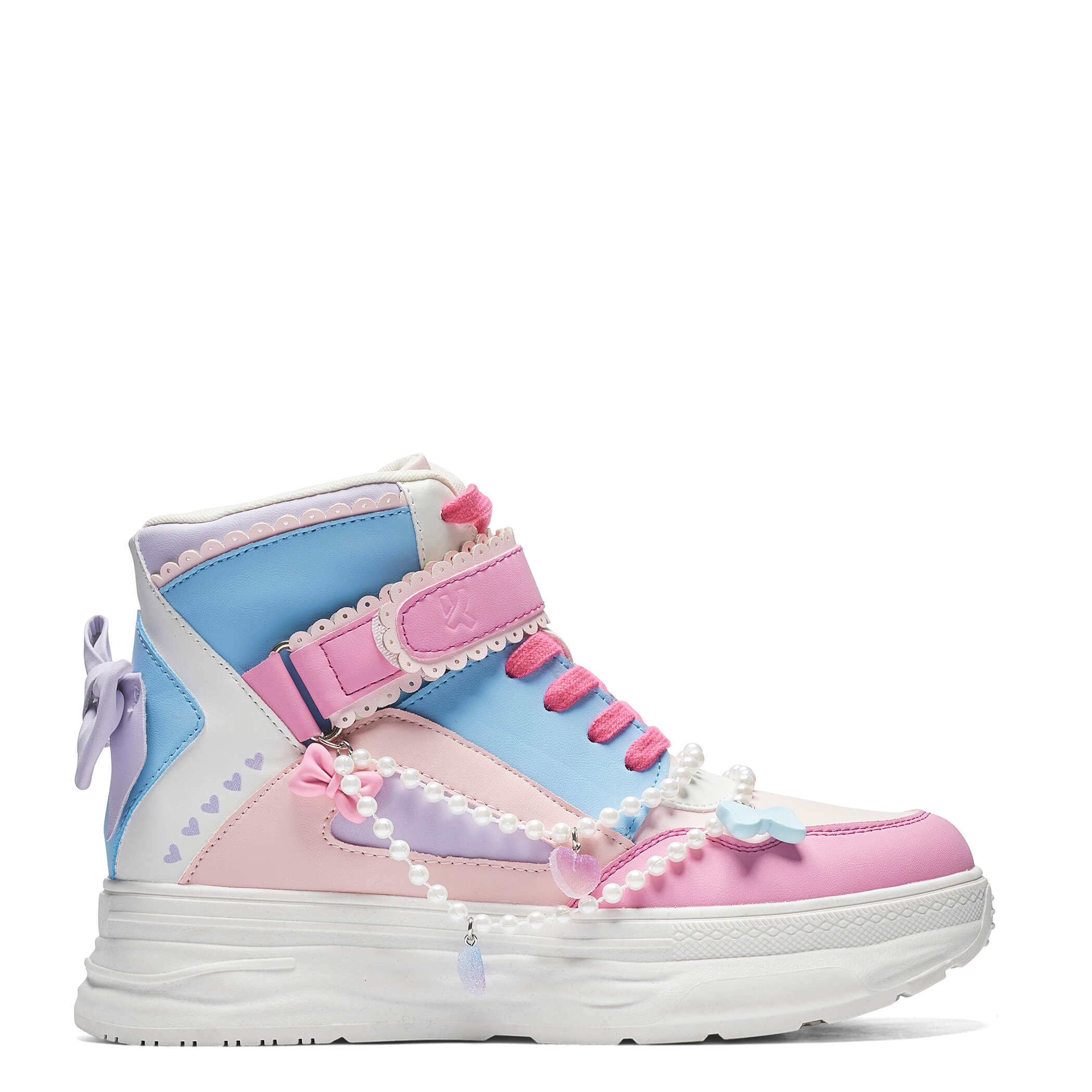 Chunky Hi Top Trainers - Lace Up Velcro - Single