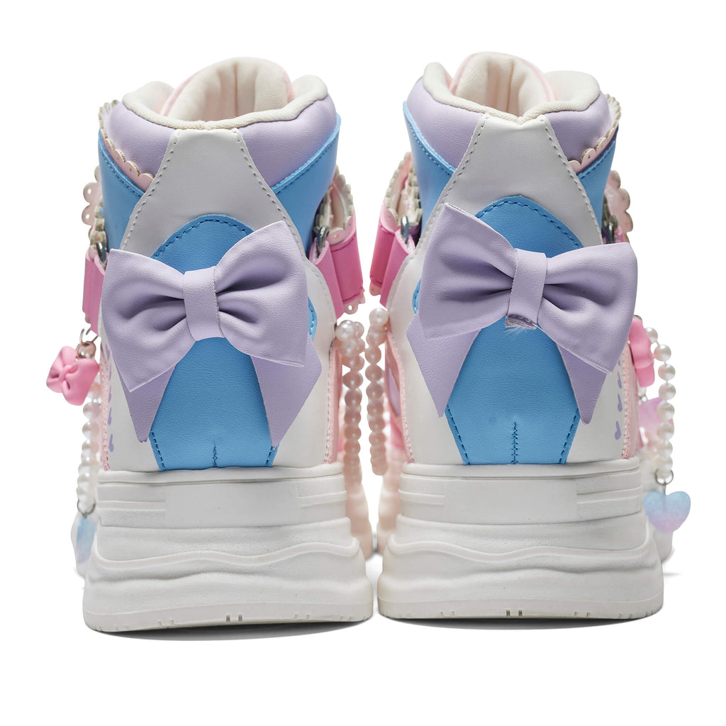 KOI Sugar Wishes Chunky Hi Top Trainers - Pastel Multi-Clearance