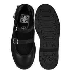 TUK Black calf TUKskin 3 Strap Mary Jane