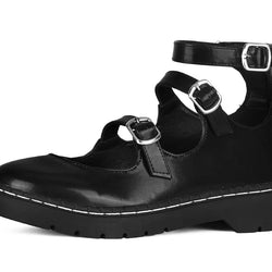 TUK Black calf TUKskin 3 Strap Mary Jane-Clearance