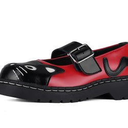 TUK Black & Red Kitty Mary Jane