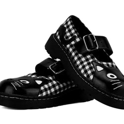 TUK Black & White Gingham Kitty Mary Jane