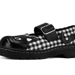 TUK Black & White Gingham Kitty Mary Jane