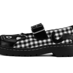 TUK Black & White Gingham Kitty Mary Jane