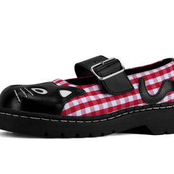 TUK Black & Red Gingham Kitty Mary Jane
