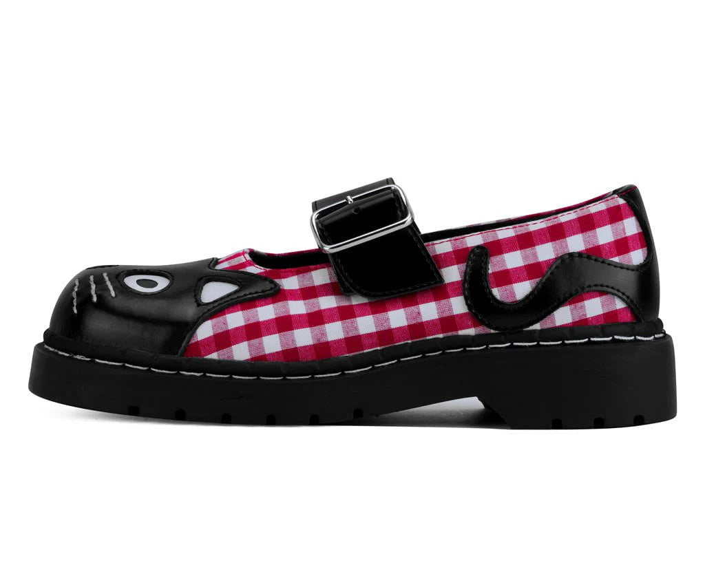 TUK Black & Red Gingham Kitty Mary Jane