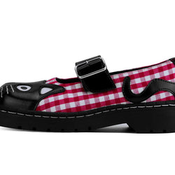TUK Black & Red Gingham Kitty Mary Jane