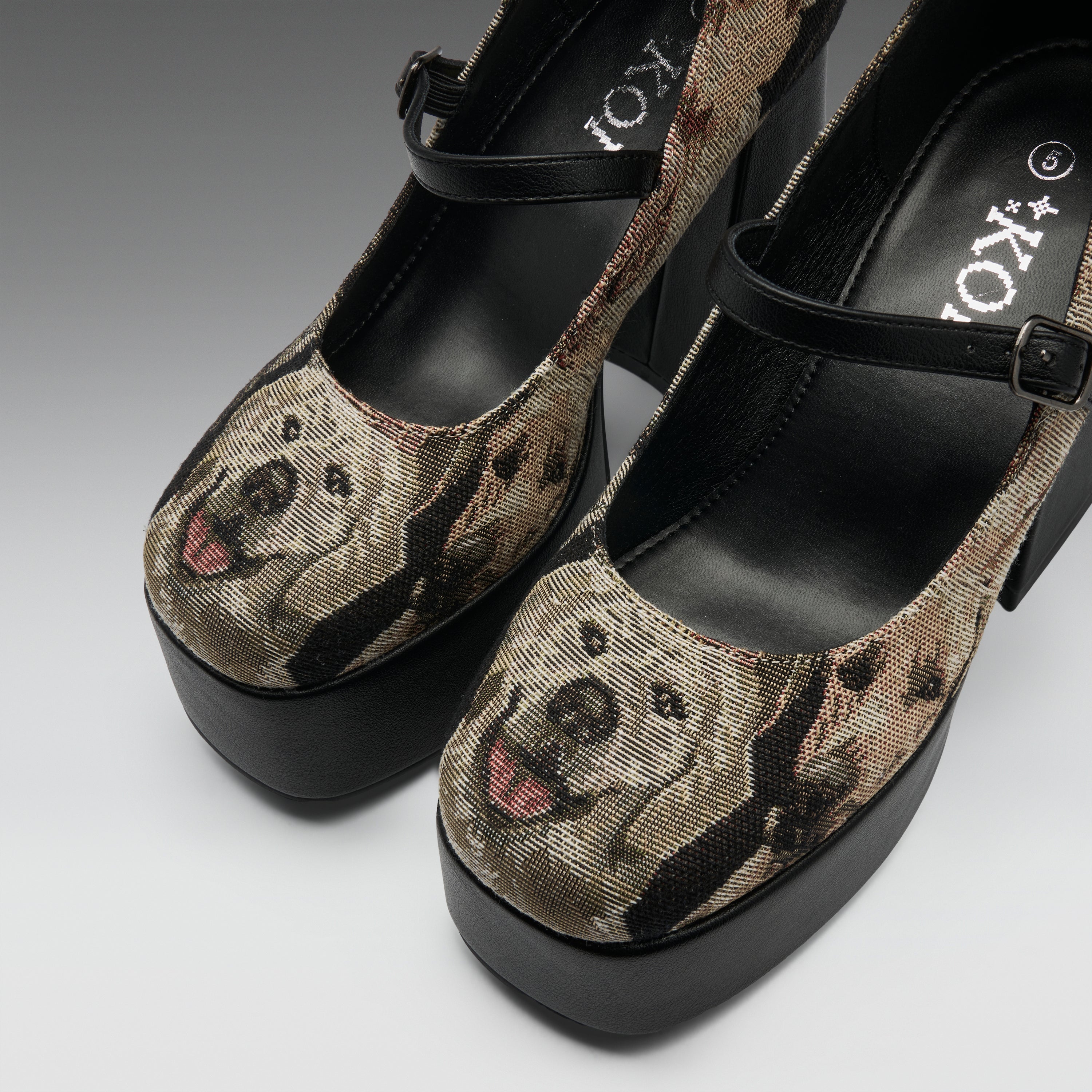 KOI The Hound Tapestry Platform Heels
