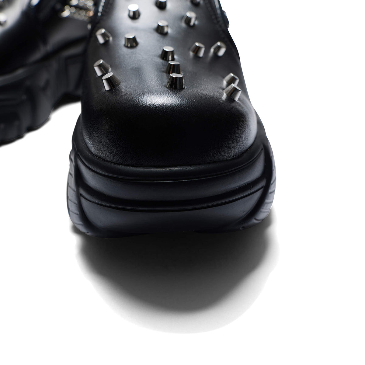 The Summoner Mystic Charm Chunky Slip Ons - Black - Shoes - KOI Footwear - Black - Front View