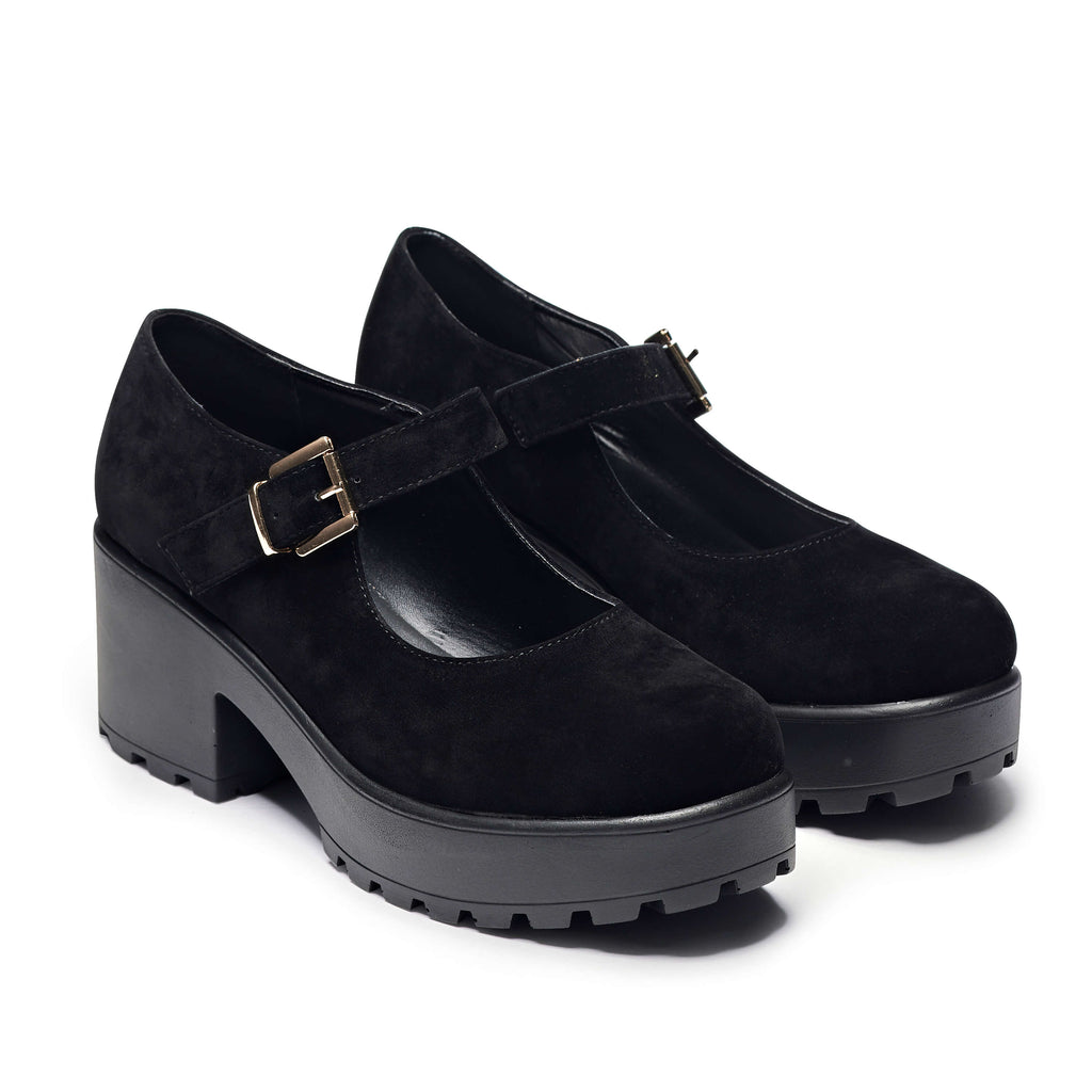 TIRA Black Mary Jane Shoes 'Suede Edition'-Clearance