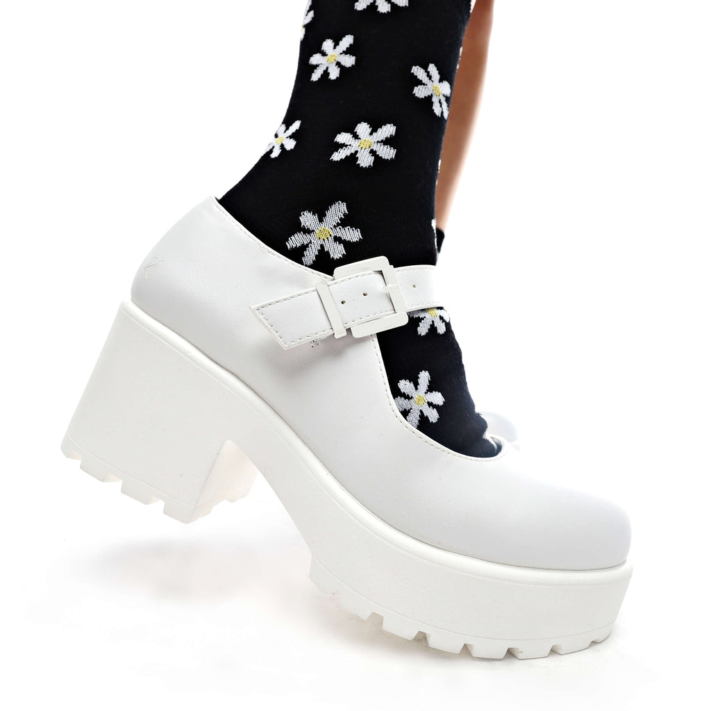 KOI Tira Mary Jane Shoes 'White Washout Edition'-Clearance