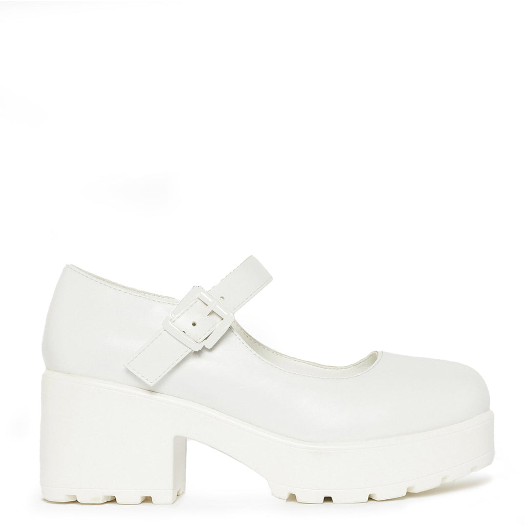 KOI Tira Mary Jane Shoes 'White Washout Edition'-Clearance