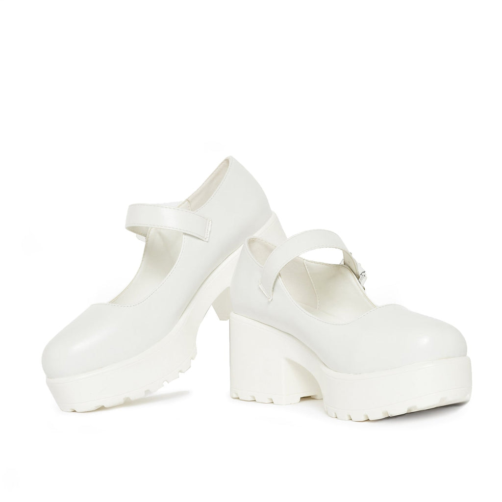 KOI Tira Mary Jane Shoes 'White Washout Edition'-Clearance