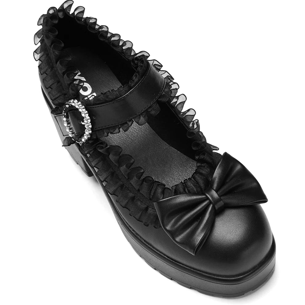 KOI Tira Ruffle Mary Janes ‘ Dark Delights Edition’-Clearance