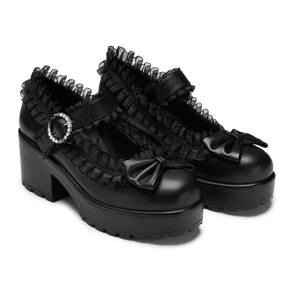 KOI Tira Ruffle Mary Janes ‘ Dark Delights Edition’-Clearance