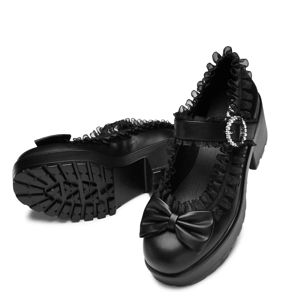 KOI Tira Ruffle Mary Janes ‘ Dark Delights Edition’-Clearance