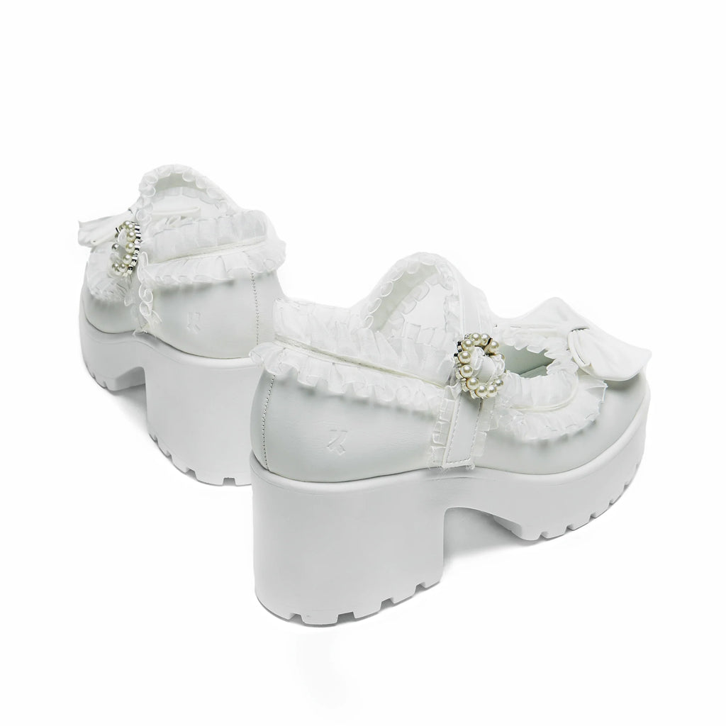 KOI Tira Ruffle Mary Janes ‘ Porcelain Delights Edition’-Clearance