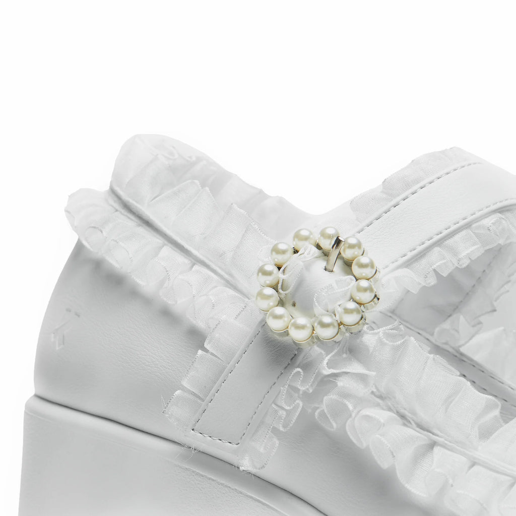 KOI Tira Ruffle Mary Janes ‘ Porcelain Delights Edition’-Clearance