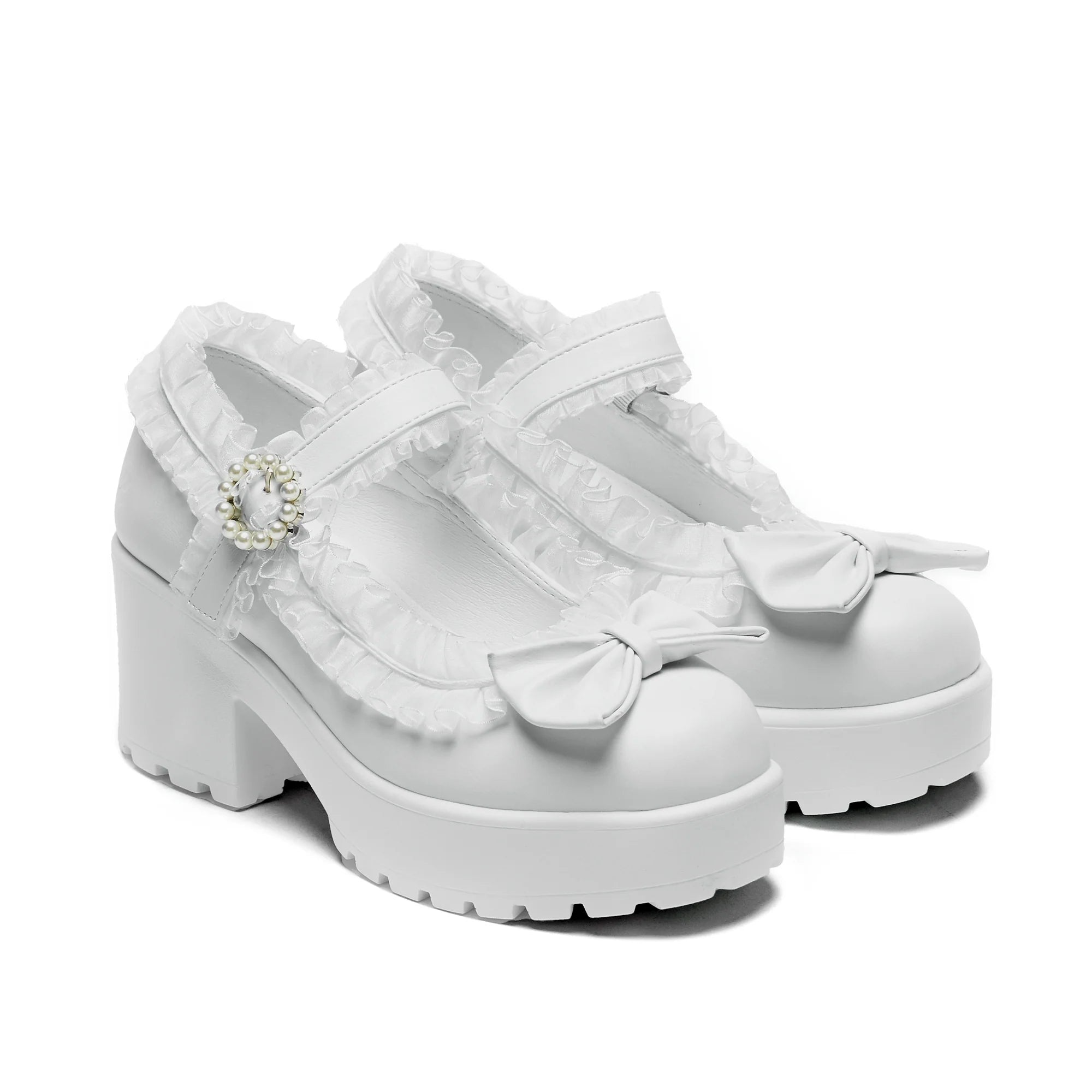 KOI Tira Ruffle Mary Janes ‘ Porcelain Delights Edition’