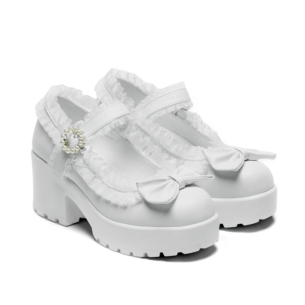 KOI Tira Ruffle Mary Janes ‘ Porcelain Delights Edition’-Clearance
