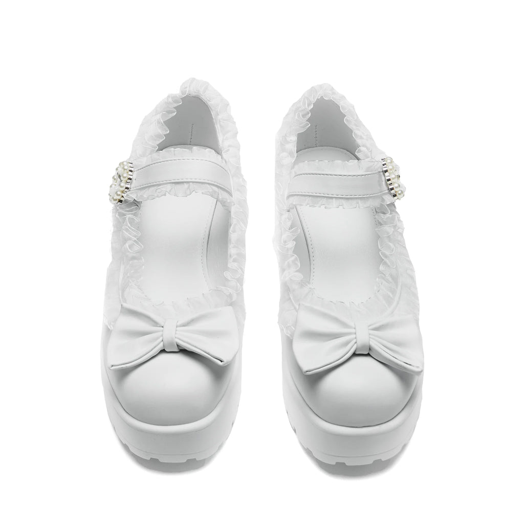 KOI Tira Ruffle Mary Janes ‘ Porcelain Delights Edition’