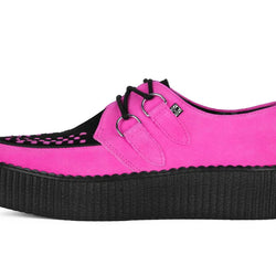 TUK Neon Pink & Black Suede Viva Mondo Creeper