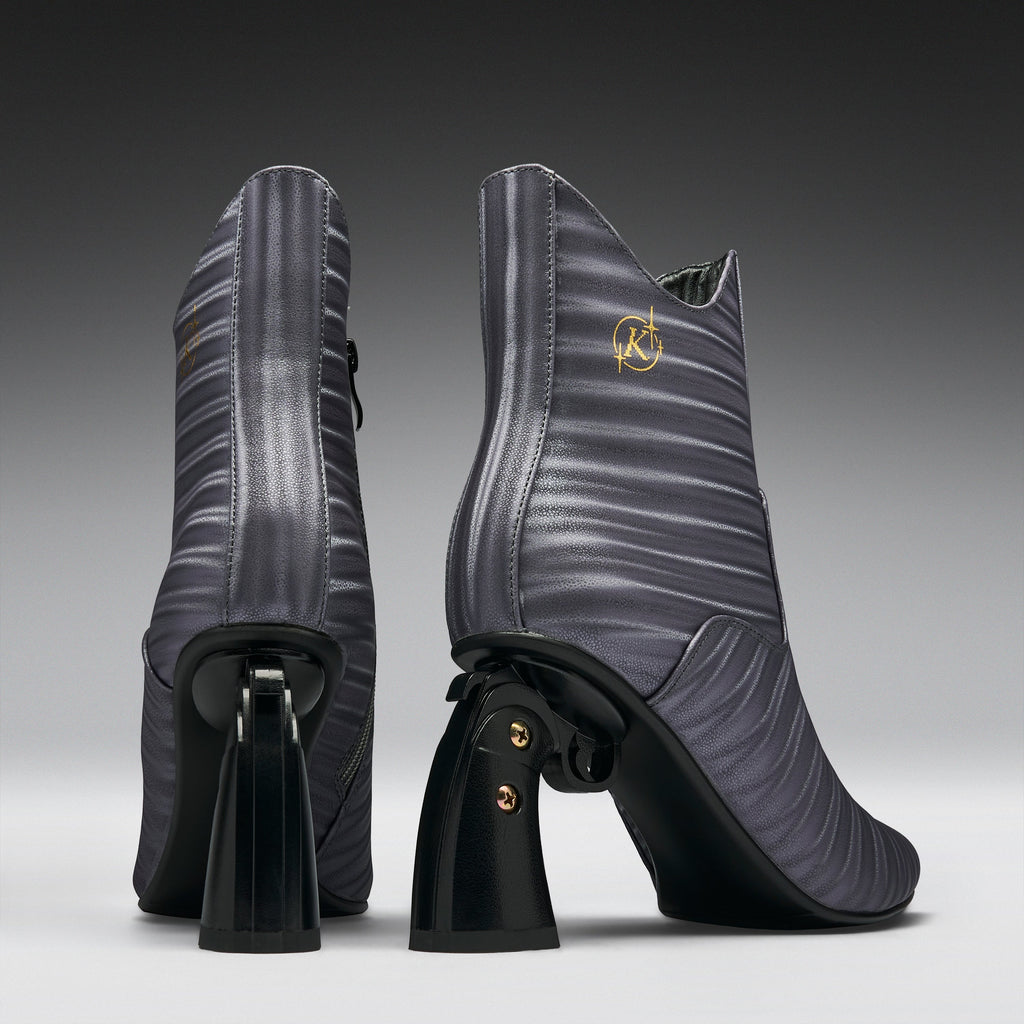 Vendetta Gun Heel Boots-Grey