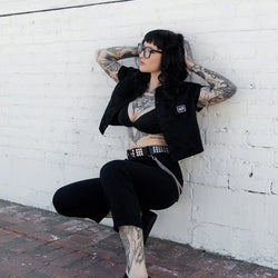 TUK Black Twill Spiked Lace Up Sneaker