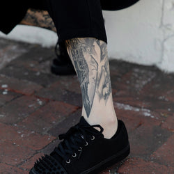 TUK Black Twill Spiked Lace Up Sneaker