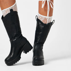 KOI WINTU Long Chunky Western Cowboy Boots