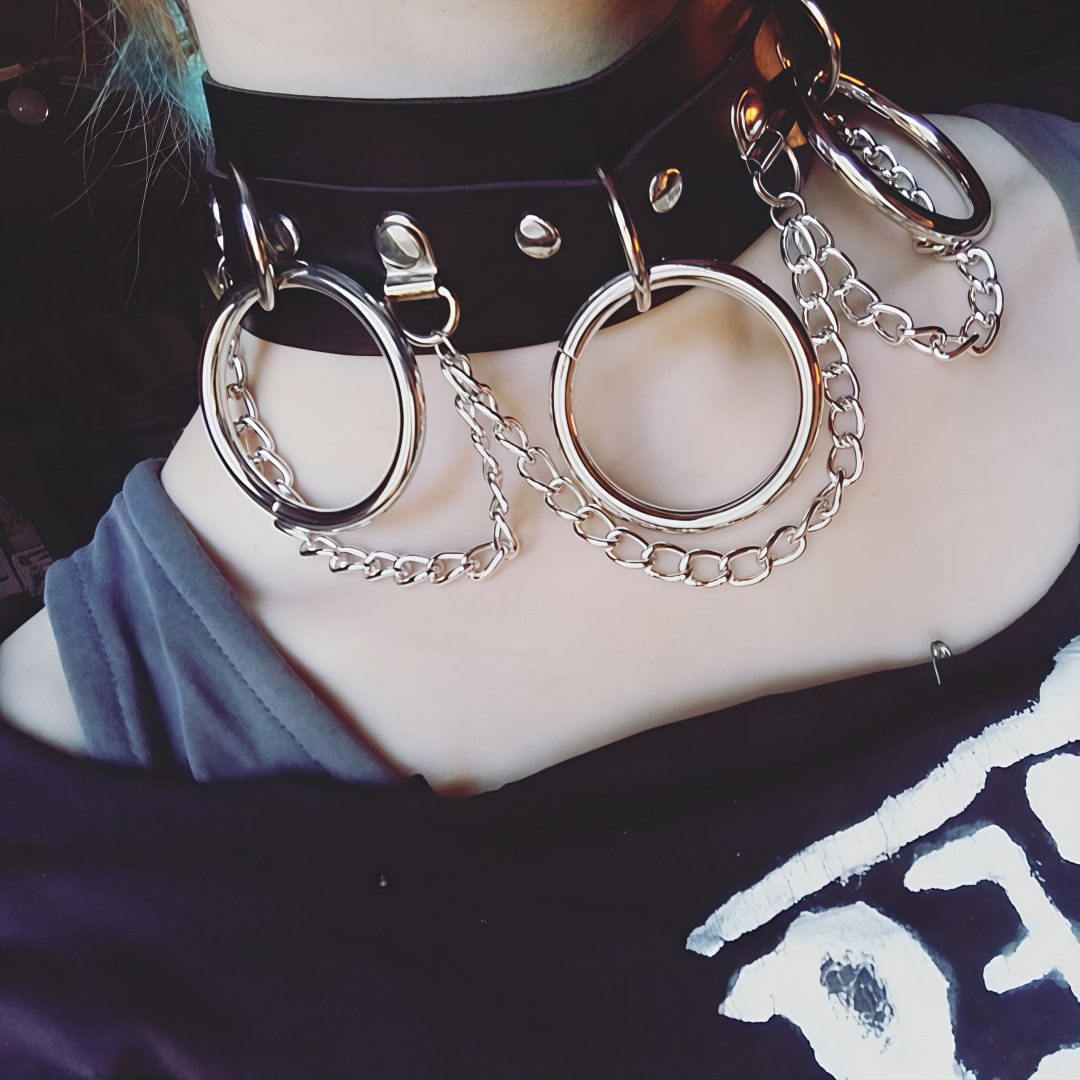 Cat Ear Chain Drape Statement Choker