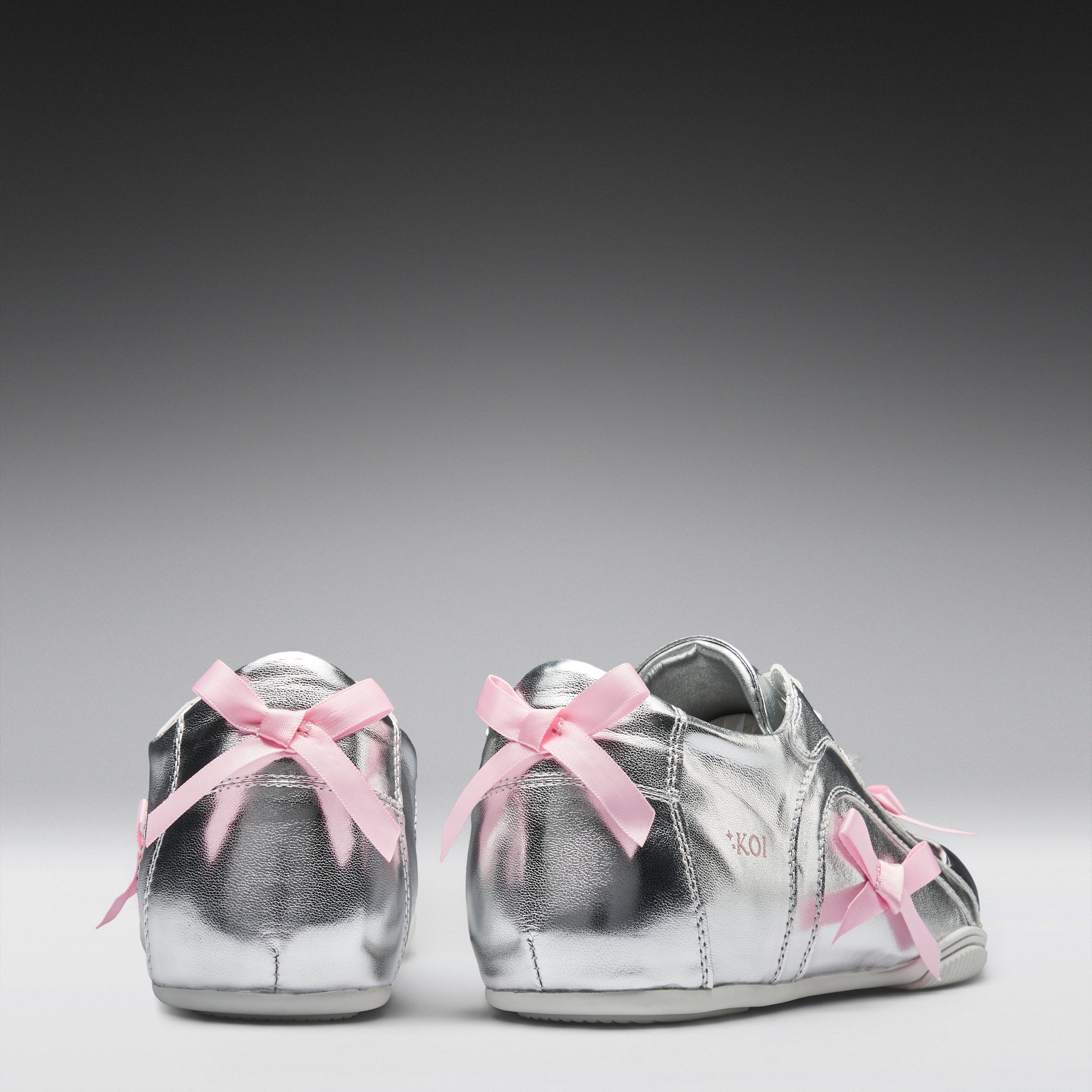 KOI Bambalina Cat Lace up Bow Pumps- Silver