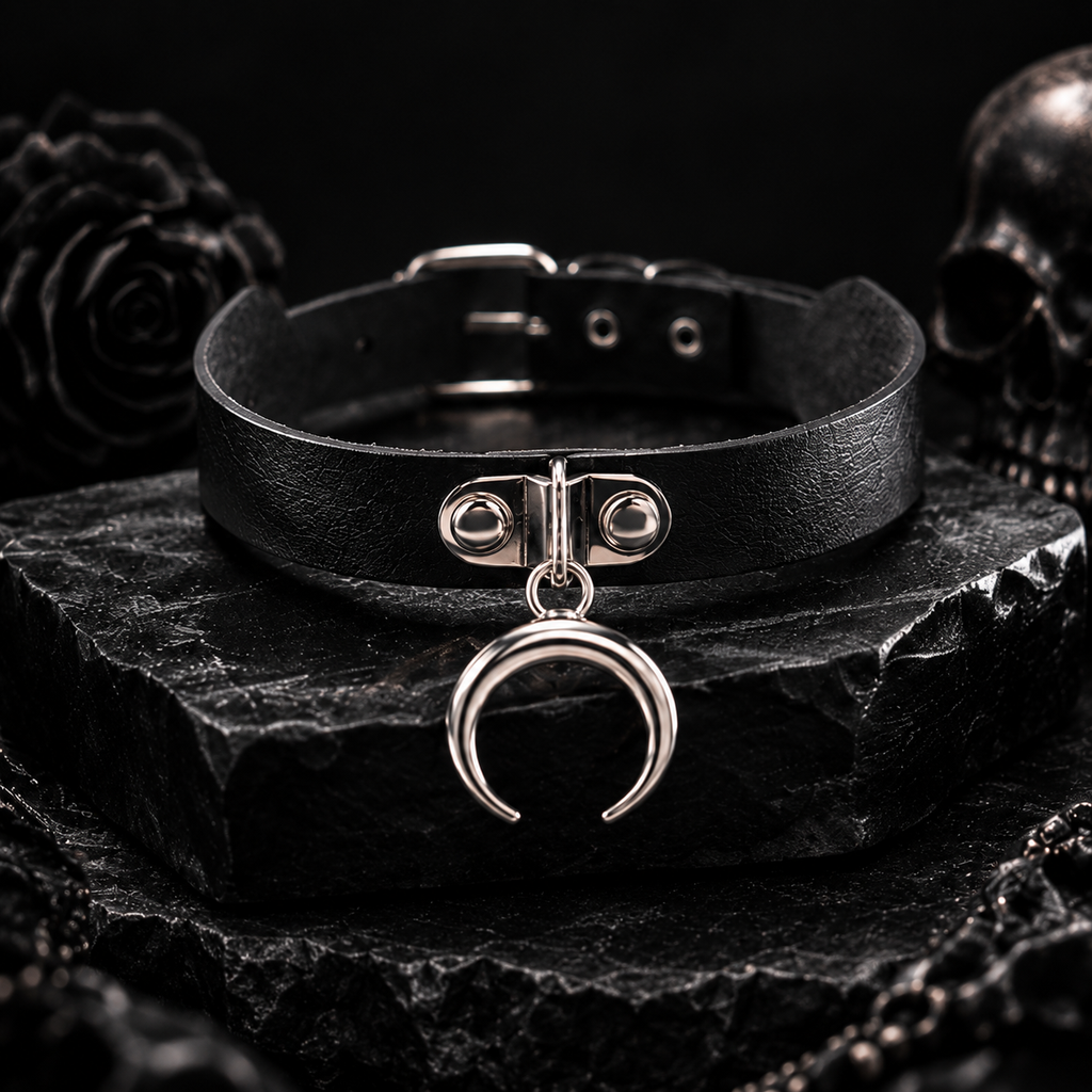 Crescent Moon Charm Choker