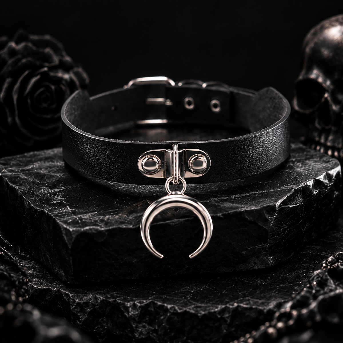 Crescent Moon Charm Choker