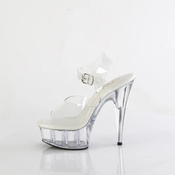 Pleaser Delight-608VL-Clear/Clear-Size 6-Clearance