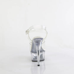 Pleaser Delight-608VL-Clear/Clear-Size 6-Clearance