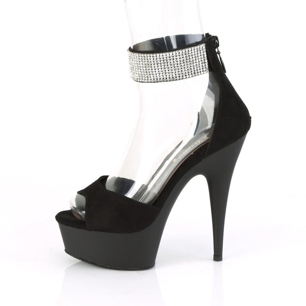 Pleaser Delight-625- Black-Size 5-Clearance