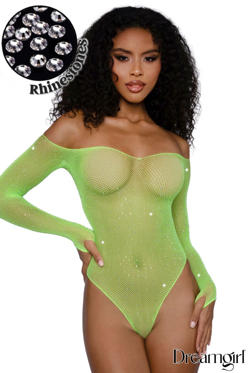 Dreamgirl Rhinestone Fishnet Teddy