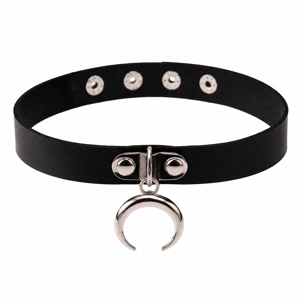 Crescent Moon Charm Choker
