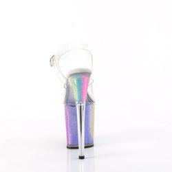 Pleaser Flamingo-808RG-01-Clear/Rainbow-Size 5-Clearance