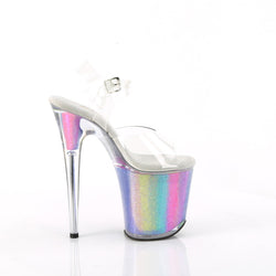 Pleaser Flamingo-808RG-01-Clear/Rainbow-Size 5-Clearance