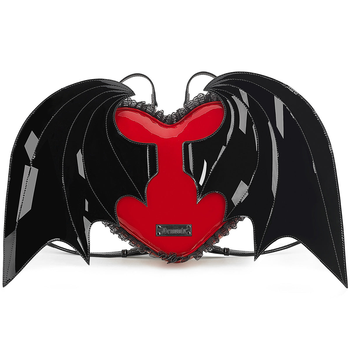 Demonia Hb-214-Patent Heart Batwing Backpack