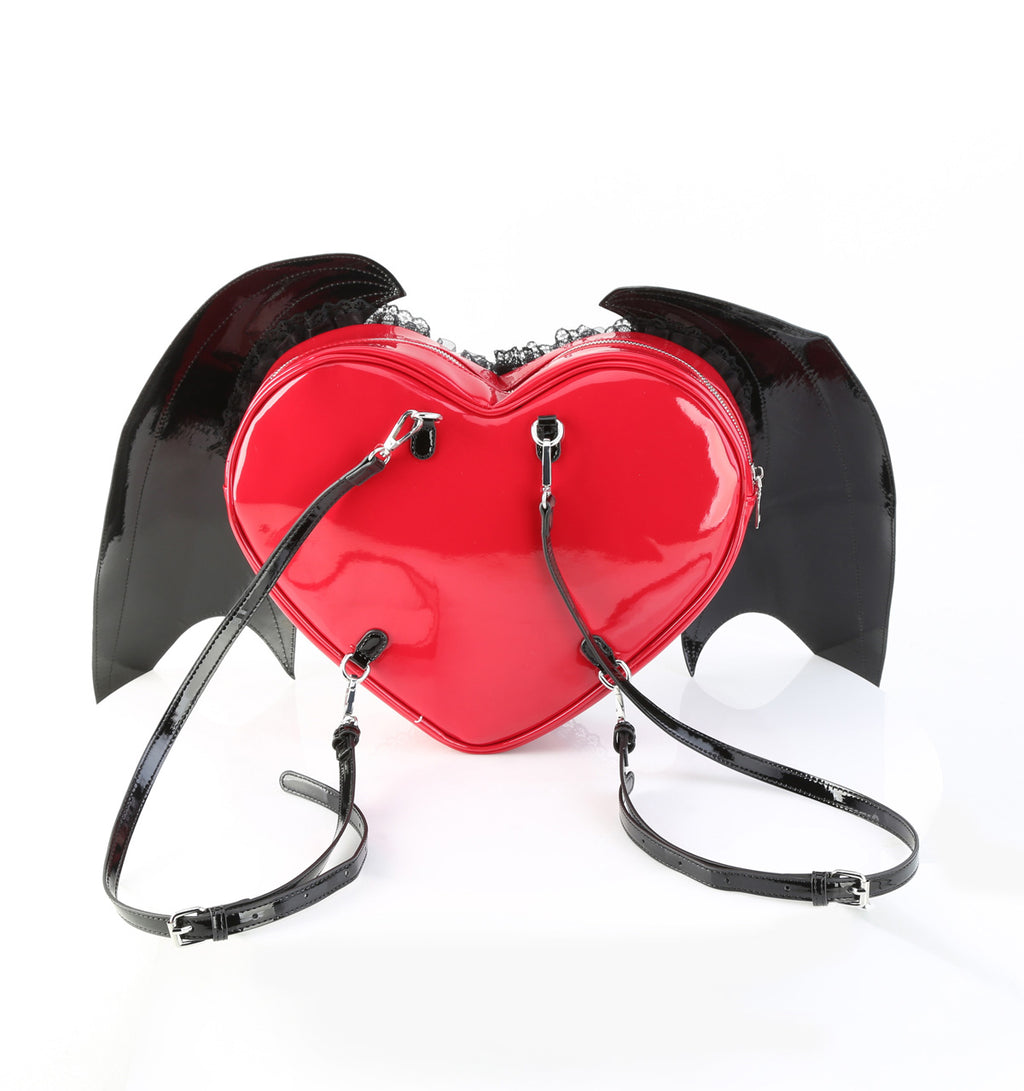 Demonia Hb-214-Patent Heart Batwing Backpack