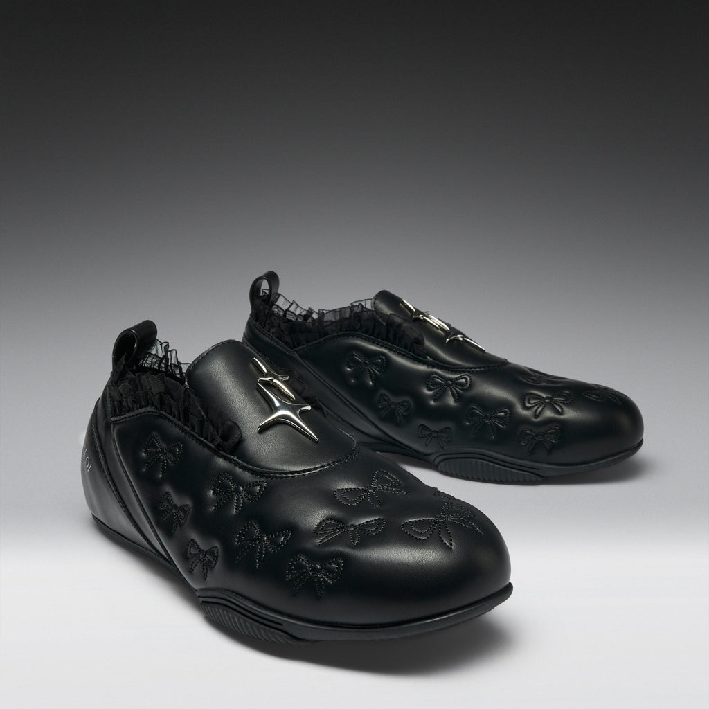 KOI Heartbreaker Sporty Slip On Shoes- Black